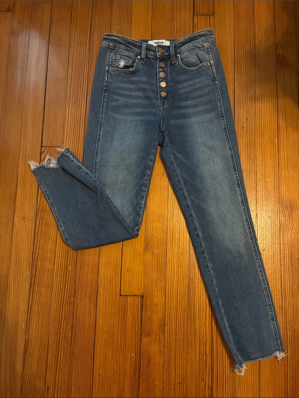 Mica High-Rise Skinny Jeans in Medium Blue Denim